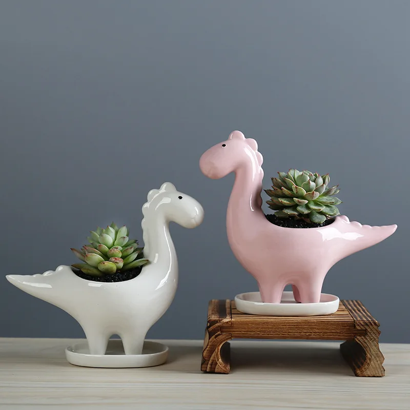 Japanese Garden Bonsai - Fioriera di dinosauro in ceramica con
