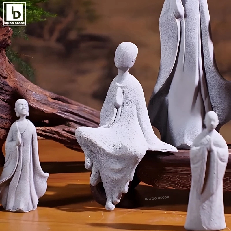 Bonsai Garden For Desk - Statua di Buddha in pietra Piccolo
