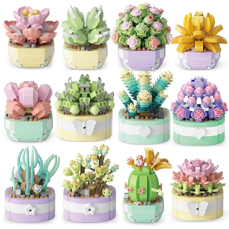 Bonsai Garden Pot - Fiore succulente blocchi di costruzione Cactus