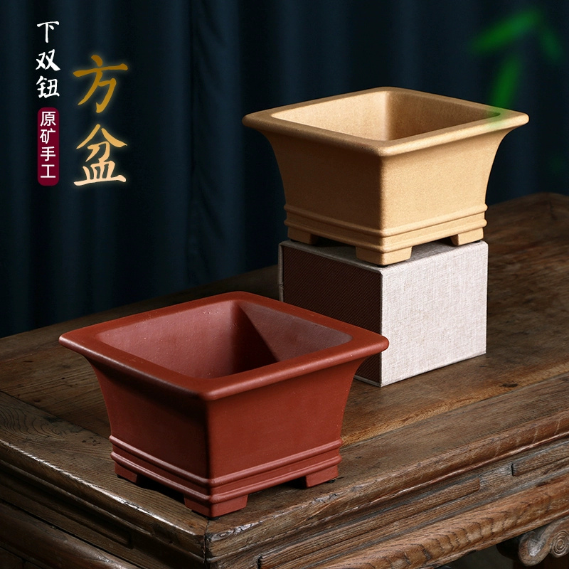 Bonsai Garden For Desk - Vaso Bonsai quadrato di sabbia Pruple,