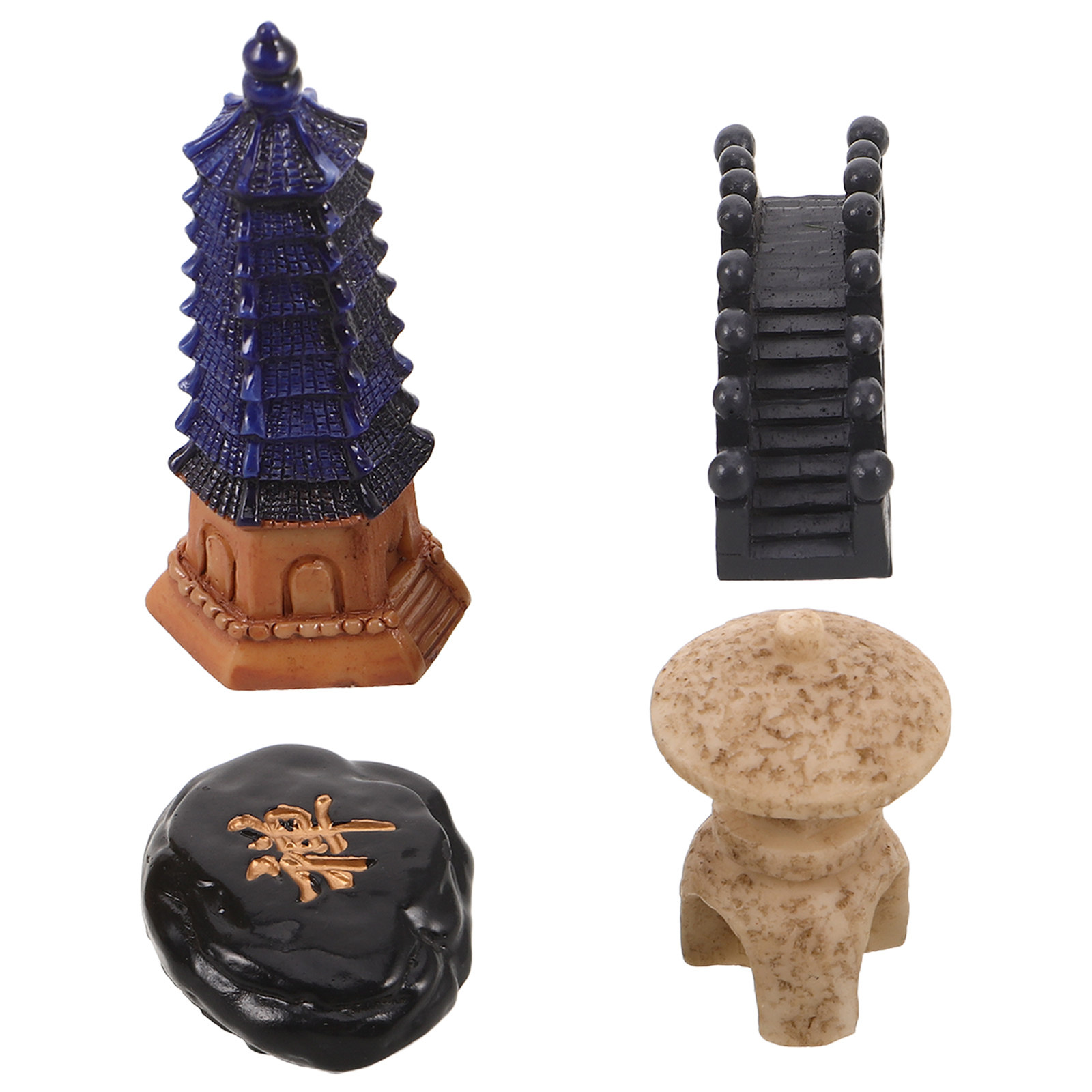 Set di 4 Mini Statue di Pagode - Bonsai Garden For Desk recensione e prezzo